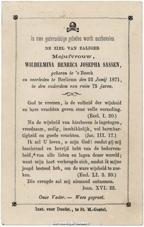 Wilhelmina Henrica Josepha Sassen (tekst)