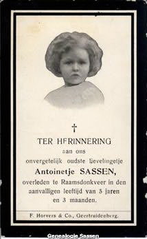 bidprentje Antoinette Marie Catharine Rosalie Sassen (afbeelding)