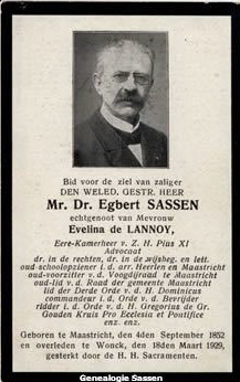 bidprentje Mr. Dr. Edmond Emile Egbert Sassen (Nederlands)