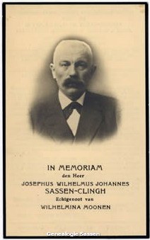 bidprentje Josephus Wilhelmus Johannes Sassen Clingh (afbeelding)